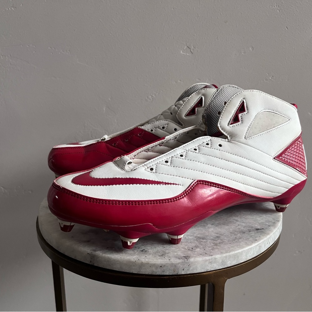 Nike Red and White Football Cleats. Size 11.5.